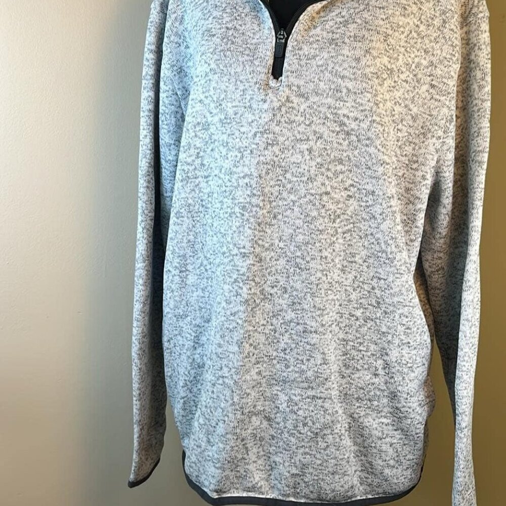 PGA Tour Men's LG 1/4 Zip Heathered Henley Sporty Outdoors Hipster Golfer